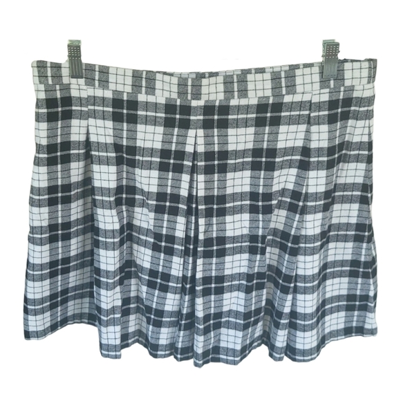 JOE BOXER Black & White Plaid Pleated Mini Schoolgirl Clueless Preppy Skirt 1X - Picture 3 of 8